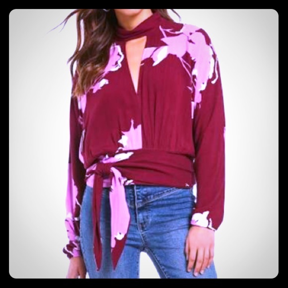 Free People Tops - Free People Say You Luv Me Floral Blouse - Plum